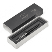 Parker Jotter Bond Street Black Chrome Trim Ball Rollerball Pen - Fine Black Ink