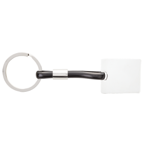 Shiny Nickel Keychain with Translucent Strap