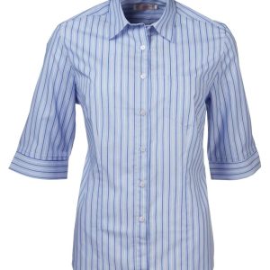 Wendy K210 3/4 Blouse - Blue/White