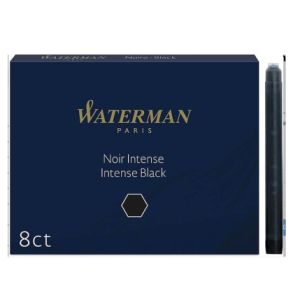 Waterman Fountain Pen Ink Cartridge Carded 8S - Black
