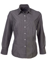 ROL-BQ2-203-CHA-ROL-BQ2-203-CHA Wendy K203 L/S Blouse - Charcoal/White