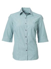 ROL-BQ6-124-GRE-ROL-BQ6-124-GRE Wendy K124 3/4 Blouse - Green/White