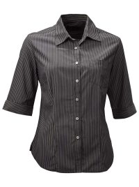 ROL-BQ6-203-CHA-ROL-BQ6-203-CHA Wendy K203 3/4 Blouse - Charcoal/White