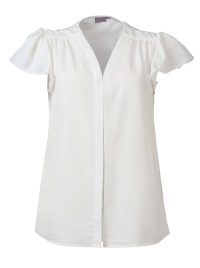 Victoria K225 Frill Sleeve Blouse - Pearl