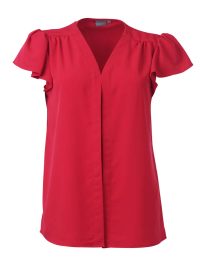 ROL-BV1-VIC-SCA-ROL-BV1-VIC-SCA Victoria K225 Frill Sleeve Blouse - Scarlet